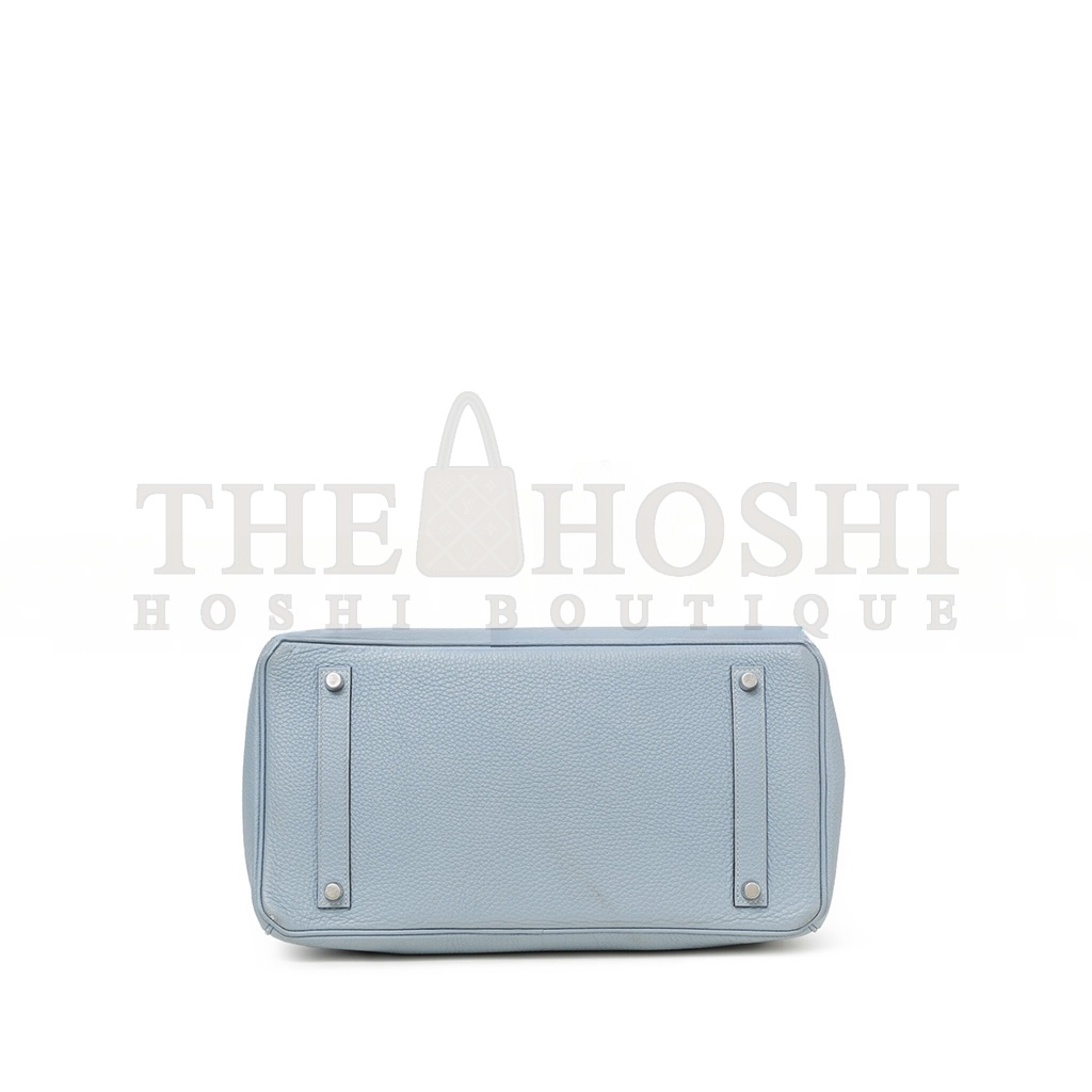 H**me5 BIRKIN 35 TOGO LEATHER LINEN BLUE SILVER BUCKLE BK35J7TGSS (35*28*18cm) Master Quality